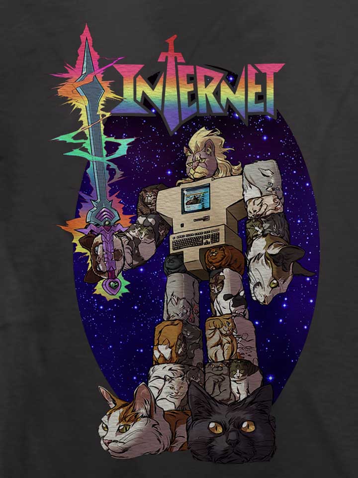 internet-cat-robot-t-shirt dunkelgrau 4