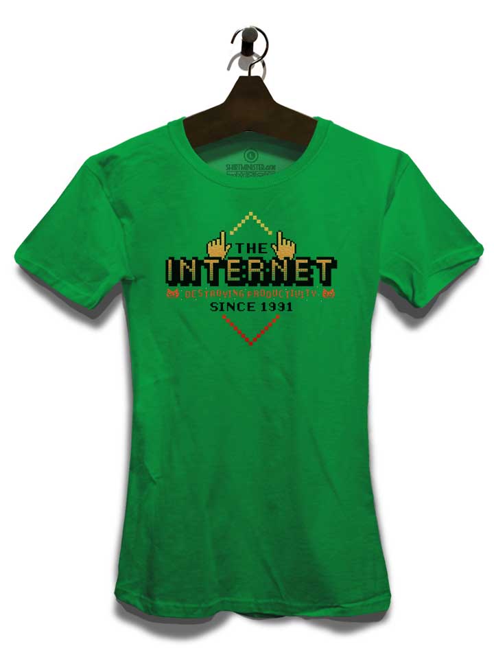 internet-destroying-productivity-damen-t-shirt gruen 3