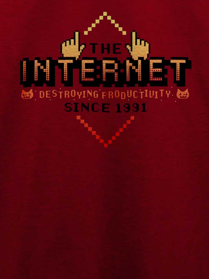 internet-destroying-productivity-t-shirt bordeaux 4