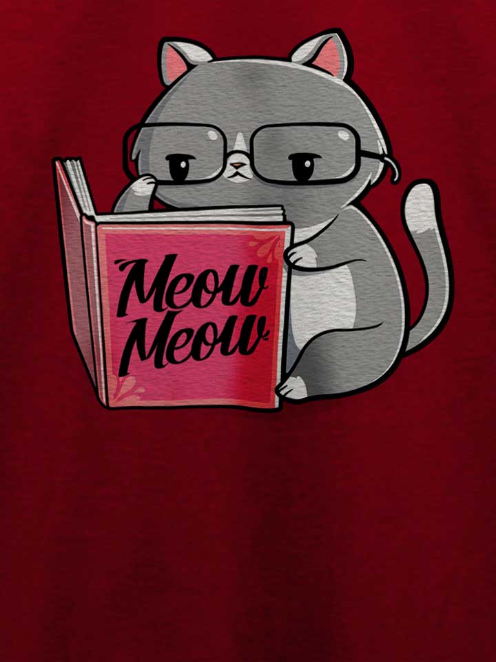 introvert-book-cat-t-shirt bordeaux 4