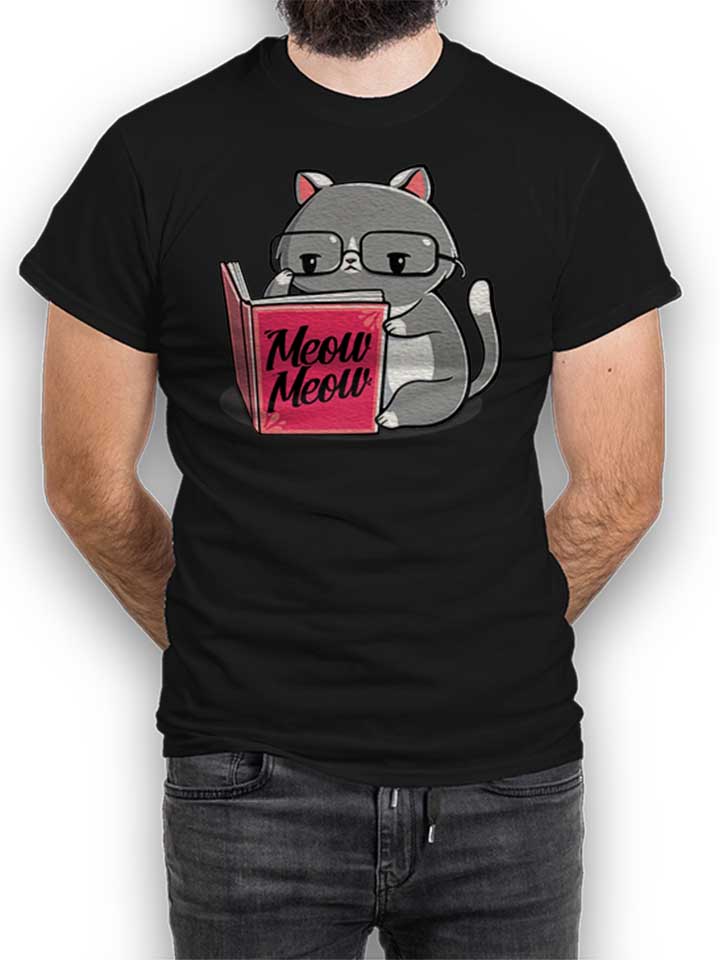 introvert-book-cat-t-shirt schwarz 1
