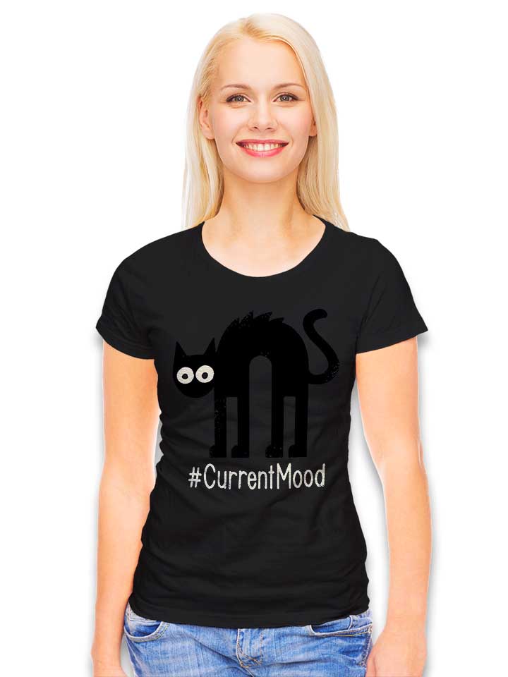 irritated-cat-damen-t-shirt schwarz 2