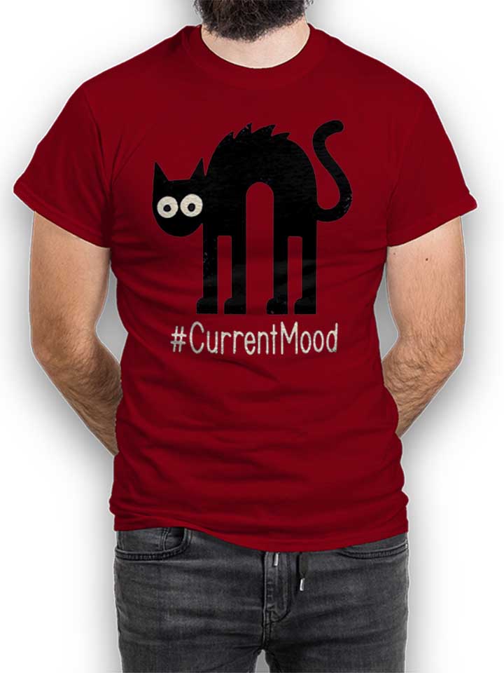 Irritated Cat T-Shirt bordeaux L