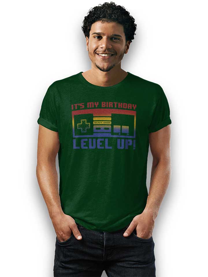 its-my-birthday-level-up-t-shirt dunkelgruen 2