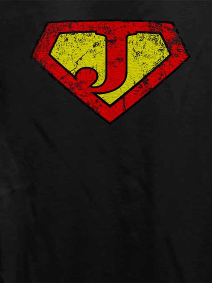 j-buchstabe-logo-vintage-damen-t-shirt schwarz 4