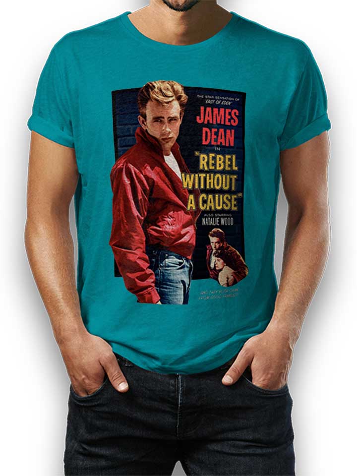 James Dean Rebel Without A Cause T-Shirt turchese L