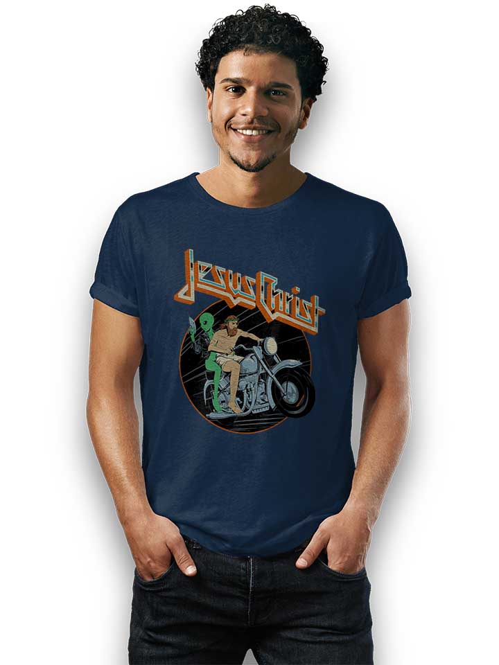 jesus-christ-alien-t-shirt dunkelblau 2