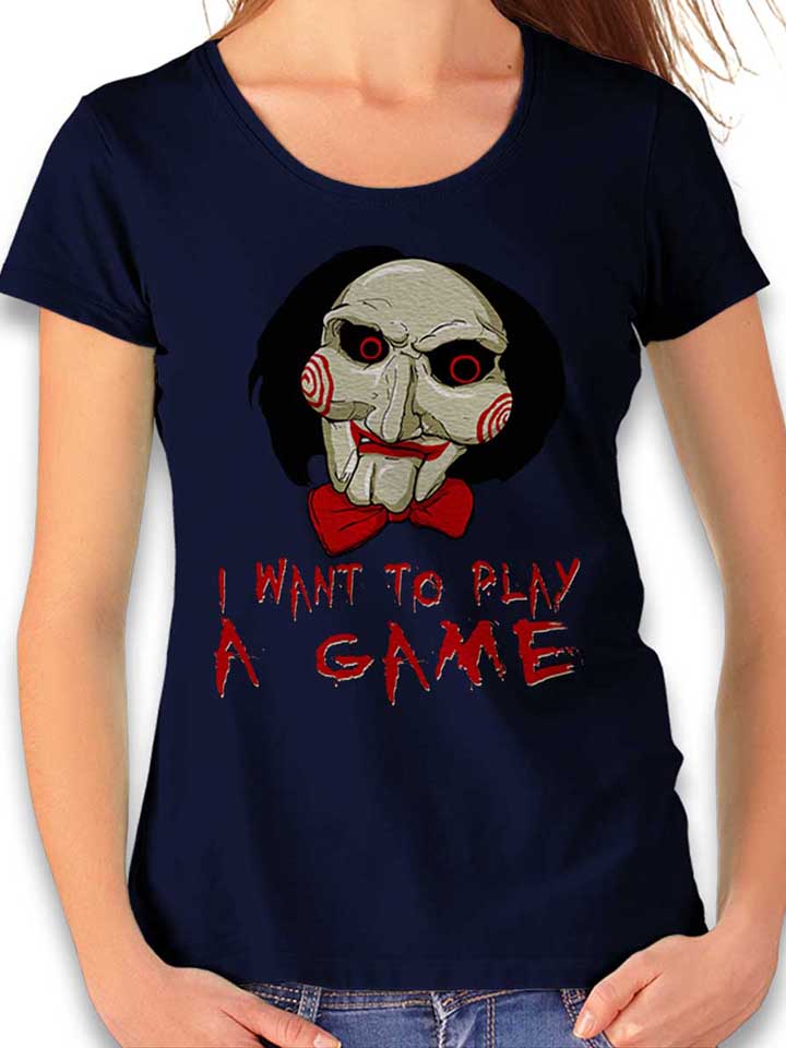 jigsaw-i-want-to-play-damen-t-shirt dunkelblau 1