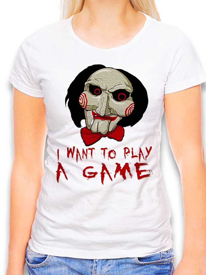 Jigsaw I Want To Play Damen T-Shirt weiss L