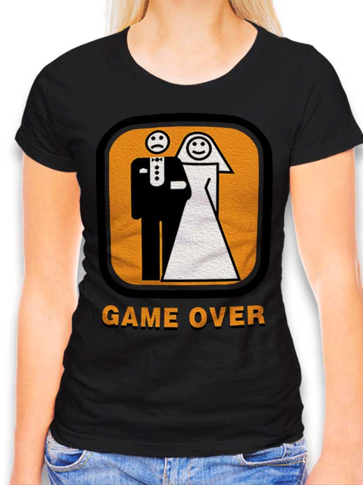 junggesellen-game-over-damen-t-shirt schwarz 1