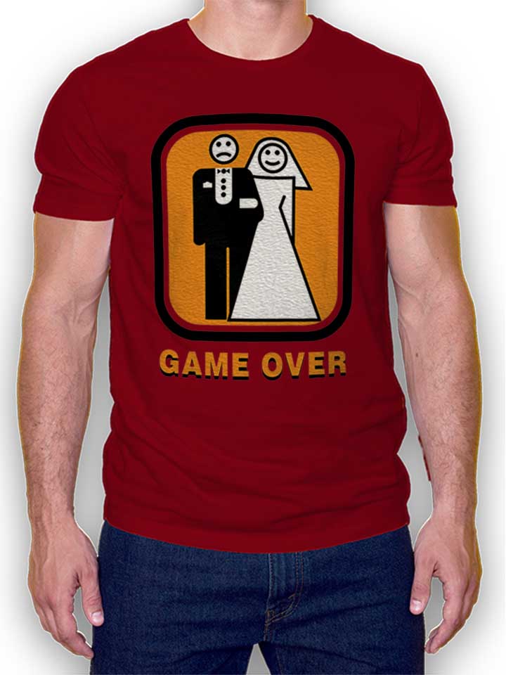 Junggesellen Game Over T-Shirt bordeaux L