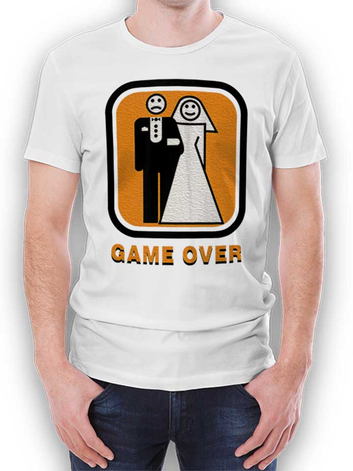 Junggesellen Game Over T-Shirt weiss L