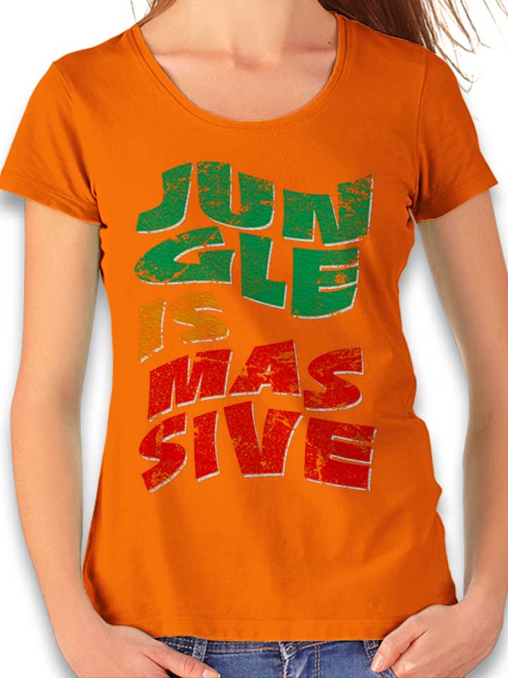 jungle-is-massive-damen-t-shirt orange 1