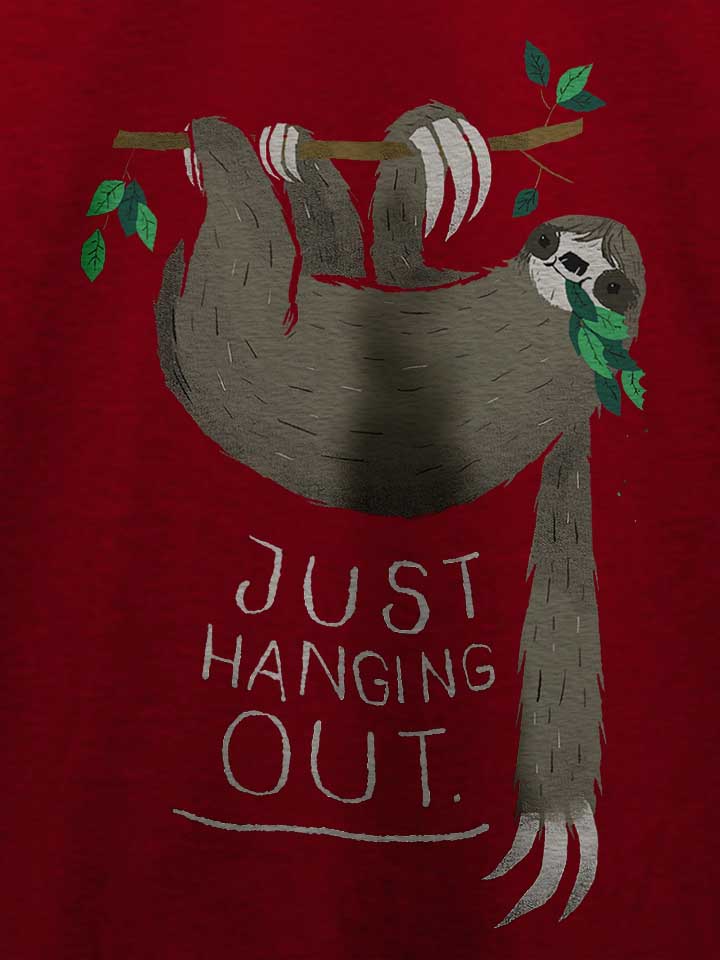 just-hanging-out-sloth-t-shirt bordeaux 4