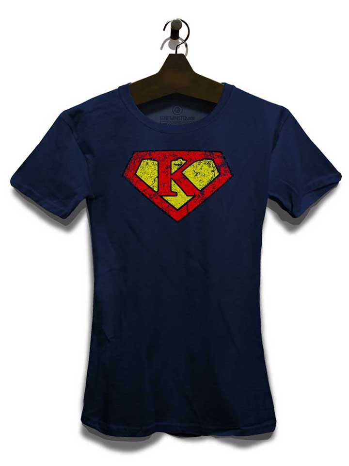 k-buchstabe-logo-vintage-damen-t-shirt dunkelblau 3