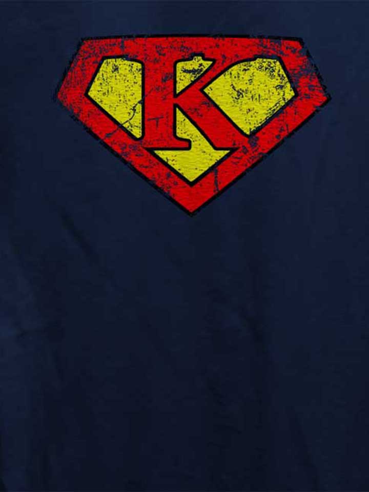 k-buchstabe-logo-vintage-damen-t-shirt dunkelblau 4