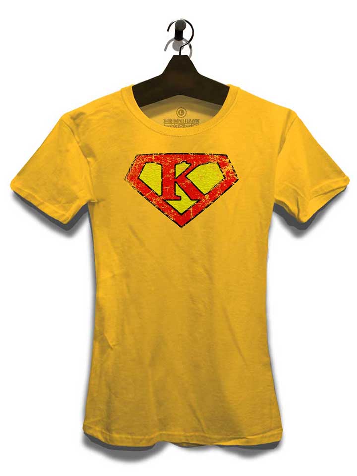 k-buchstabe-logo-vintage-damen-t-shirt gelb 3