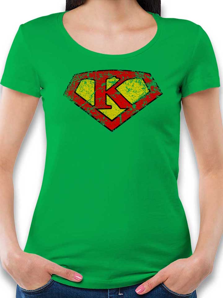 k-buchstabe-logo-vintage-damen-t-shirt gruen 1