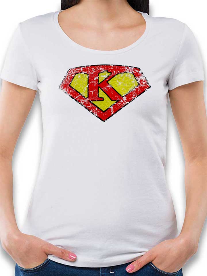 k-buchstabe-logo-vintage-damen-t-shirt weiss 1