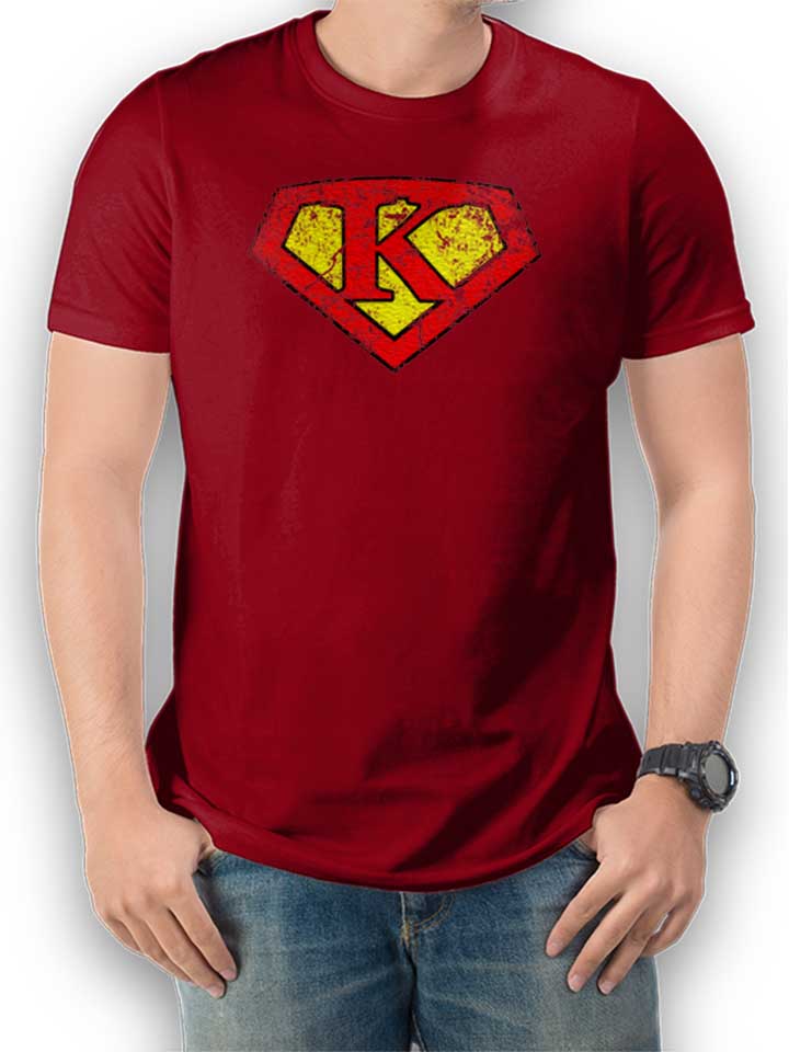 k-buchstabe-logo-vintage-t-shirt bordeaux 1