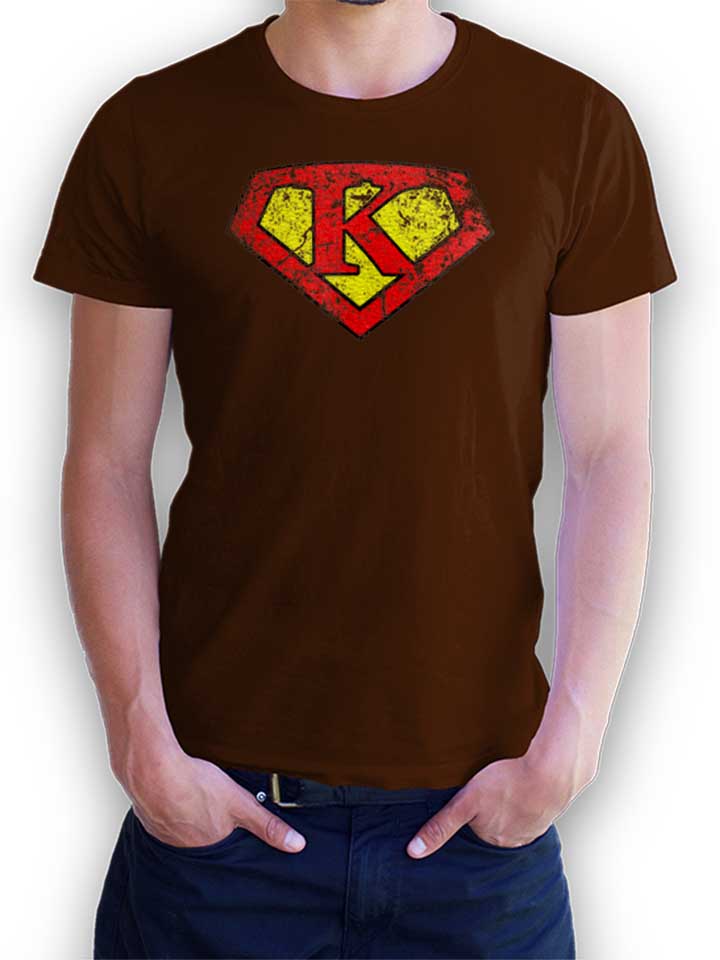 k-buchstabe-logo-vintage-t-shirt braun 1