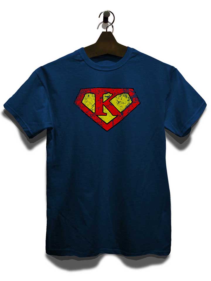 k-buchstabe-logo-vintage-t-shirt dunkelblau 3