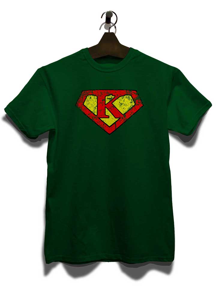 k-buchstabe-logo-vintage-t-shirt dunkelgruen 3