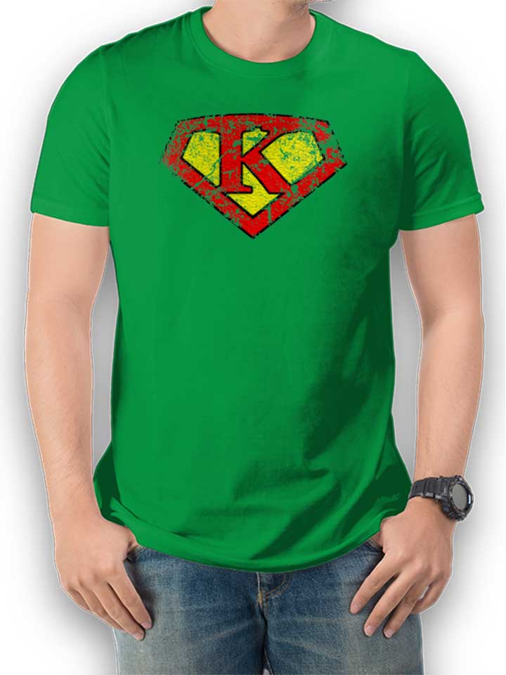 K Buchstabe Logo Vintage Camiseta verde L