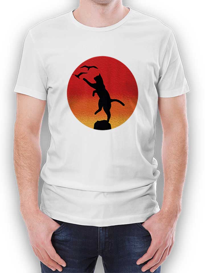 Karate Cat T-Shirt weiss L