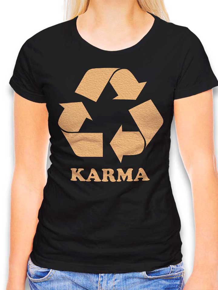 Karma Recycle Damen T-Shirt schwarz L