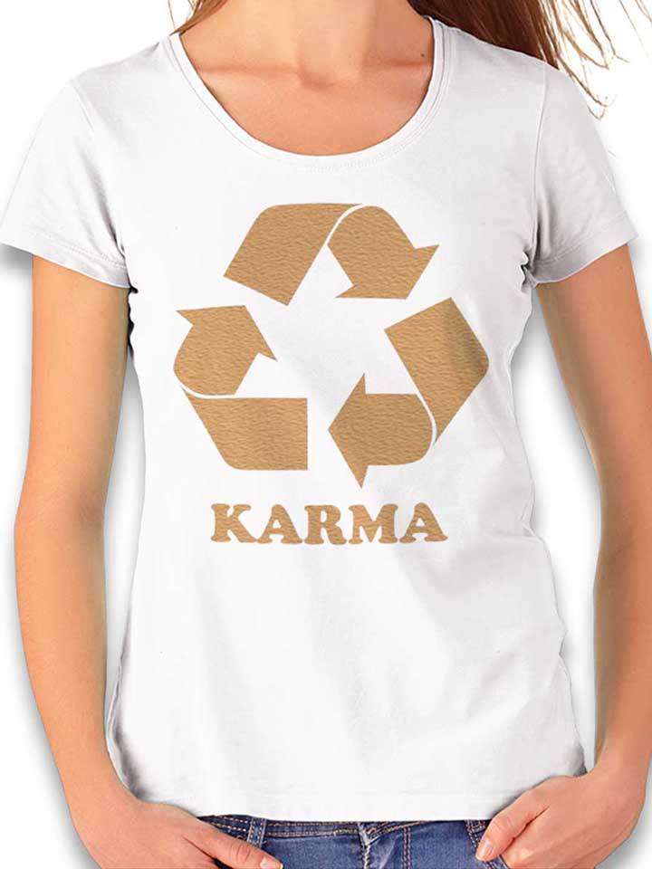 Karma Recycle Womens T-Shirt white L