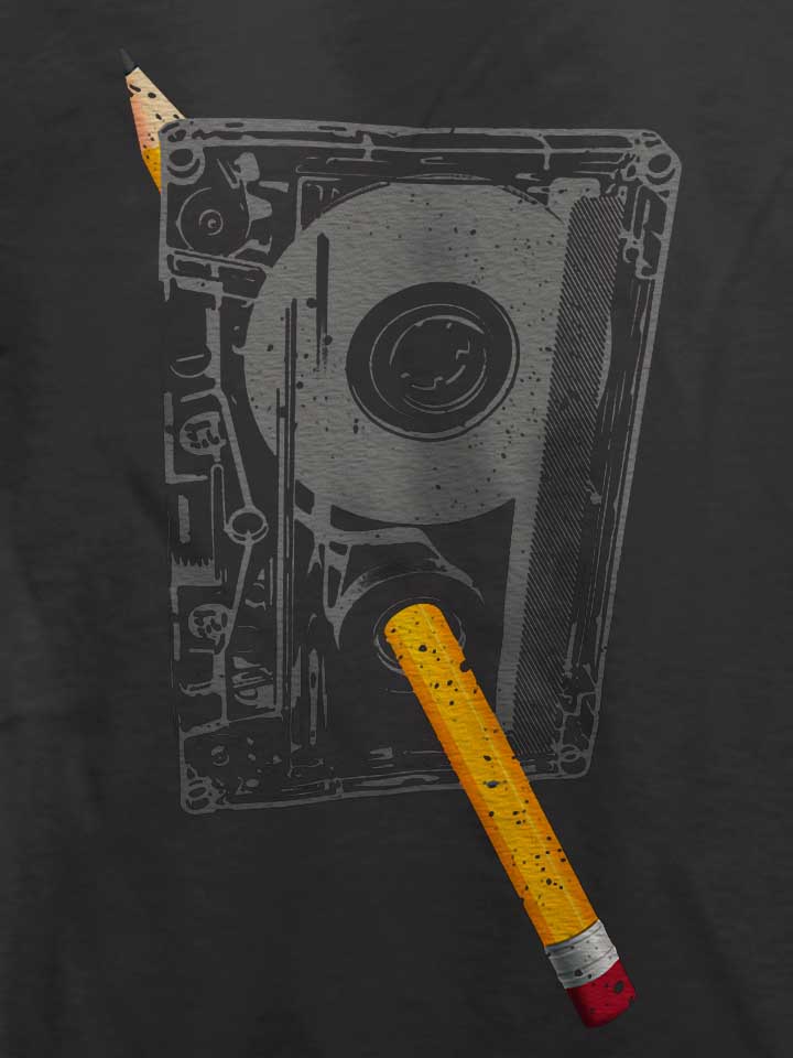kassette-bleistift-t-shirt dunkelgrau 4