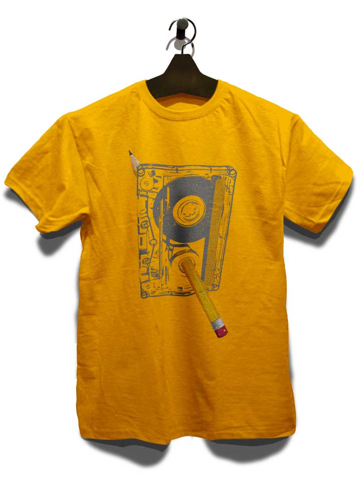 kassette-bleistift-t-shirt gelb 3