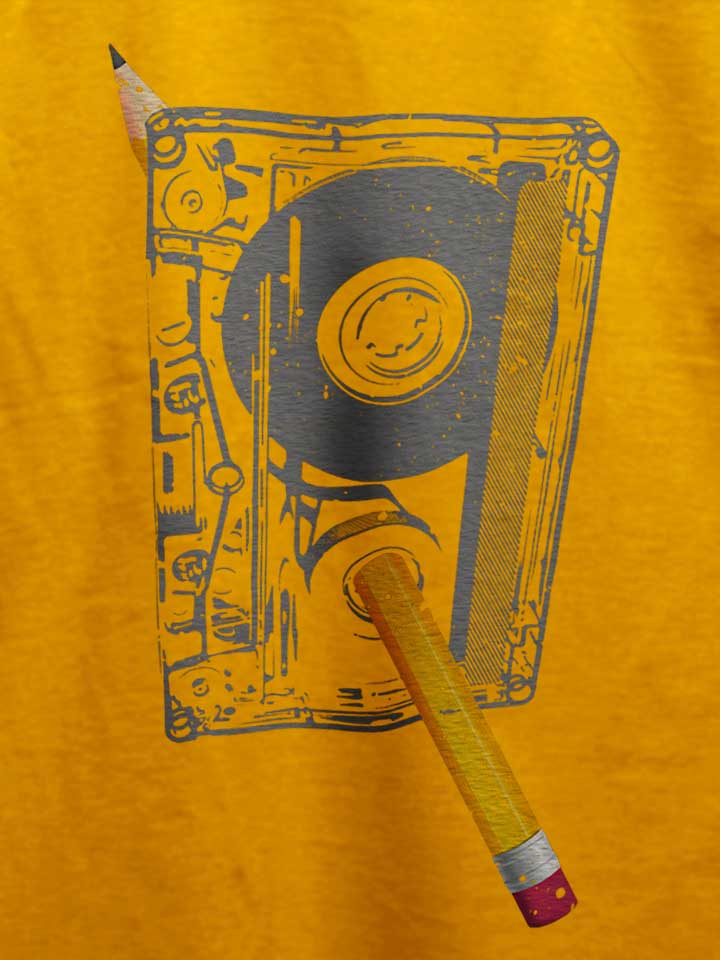kassette-bleistift-t-shirt gelb 4