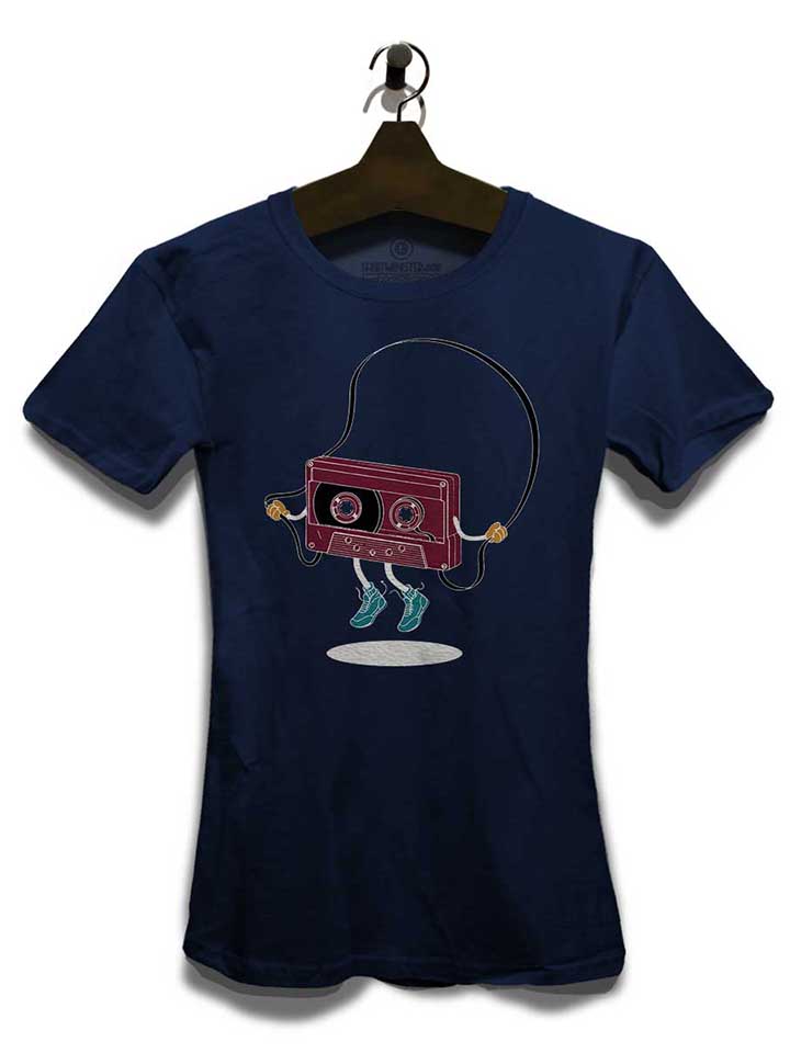 kassette-jumping-rope-damen-t-shirt dunkelblau 3
