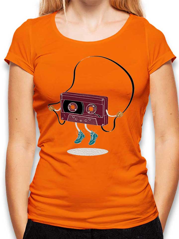 kassette-jumping-rope-damen-t-shirt orange 1