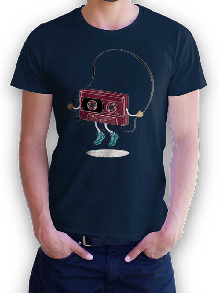 kassette-jumping-rope-t-shirt dunkelblau 1