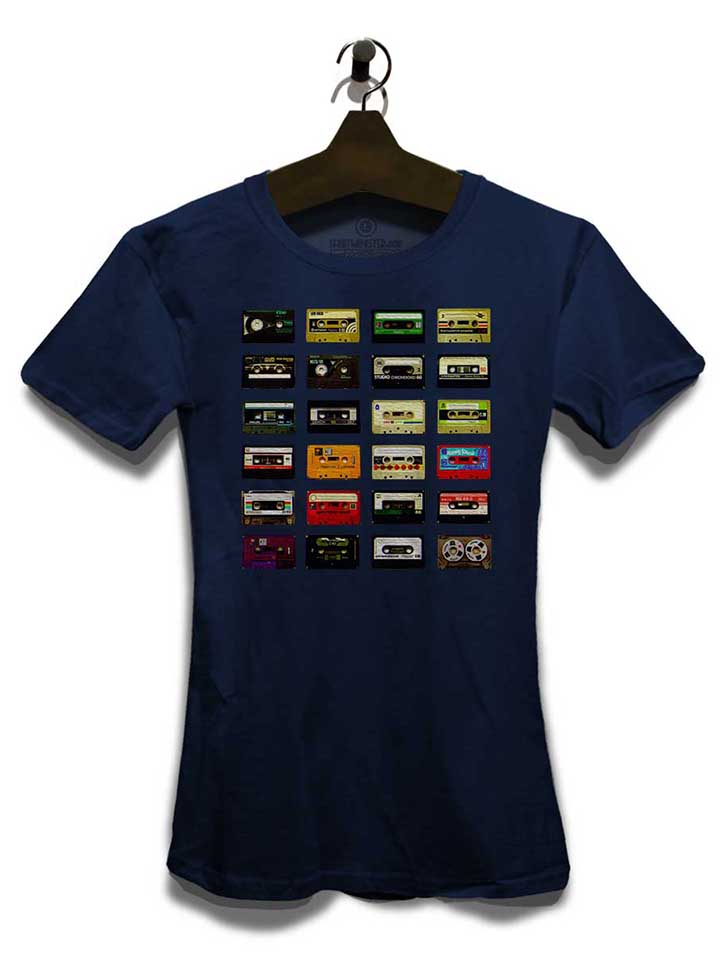 kassetten-damen-t-shirt dunkelblau 3