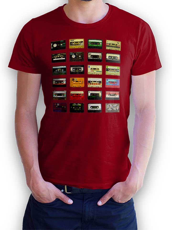 kassetten-t-shirt bordeaux 1