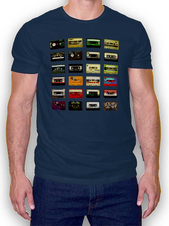 kassetten-t-shirt dunkelblau 1