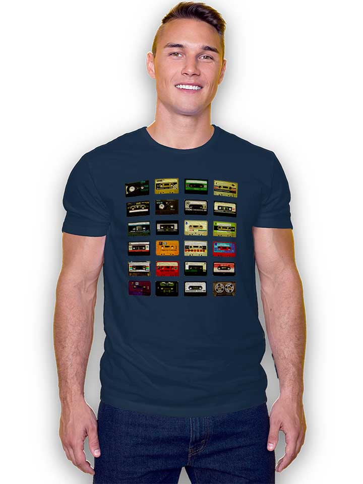 kassetten-t-shirt dunkelblau 2