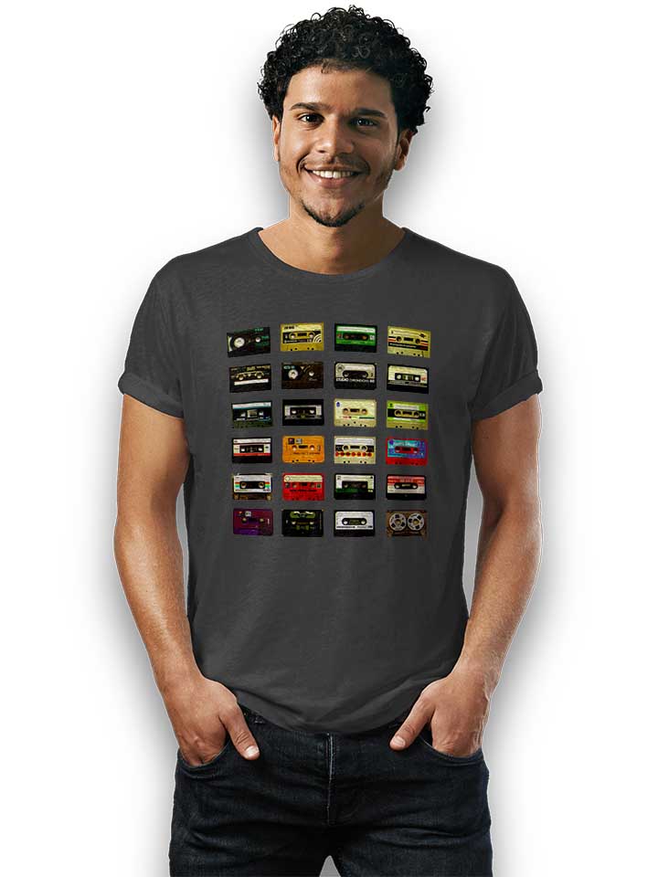 kassetten-t-shirt dunkelgrau 2