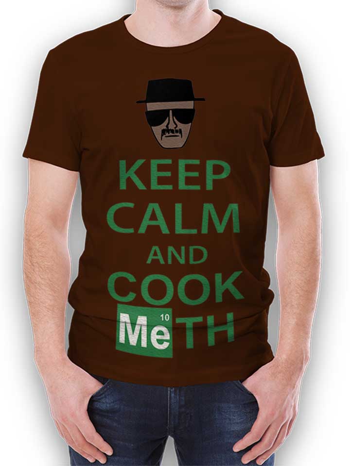Keep Calm And Cook Meth T-Shirt brown L