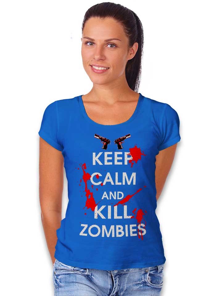 keep-calm-and-kill-zombies-damen-t-shirt royal 2