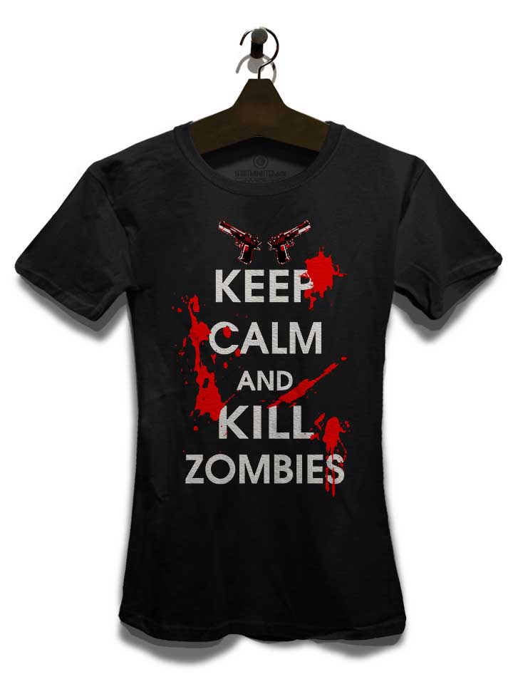 keep-calm-and-kill-zombies-damen-t-shirt schwarz 3