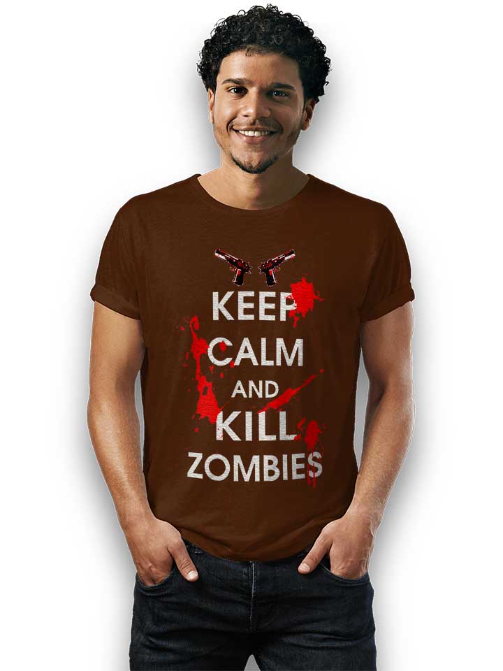 keep-calm-and-kill-zombies-t-shirt braun 2