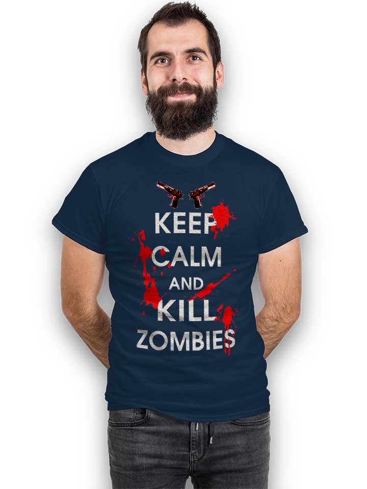 keep-calm-and-kill-zombies-t-shirt dunkelblau 2