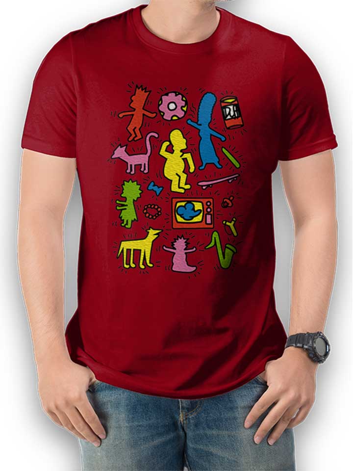 Keith H Simpsons T-Shirt bordeaux L