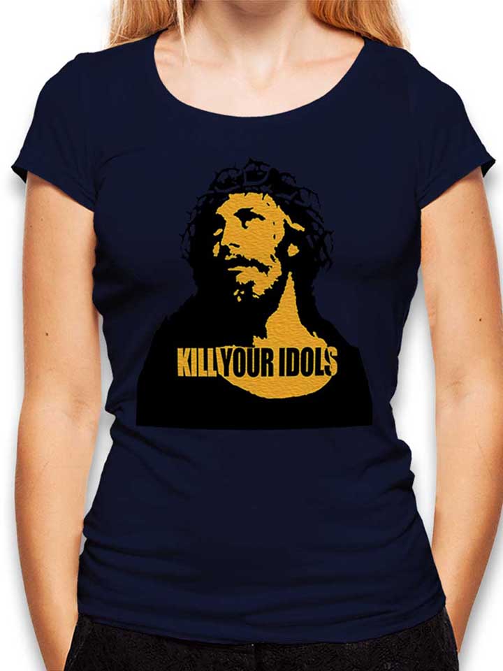 Kill Your Idols Damen T-Shirt dunkelblau L