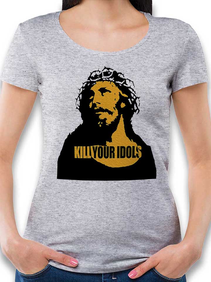 Kill Your Idols Damen T-Shirt grau-meliert L